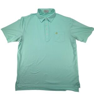 Peter Millar Masters Golf Polo Men's XL Mint Green Stretch Augusta National